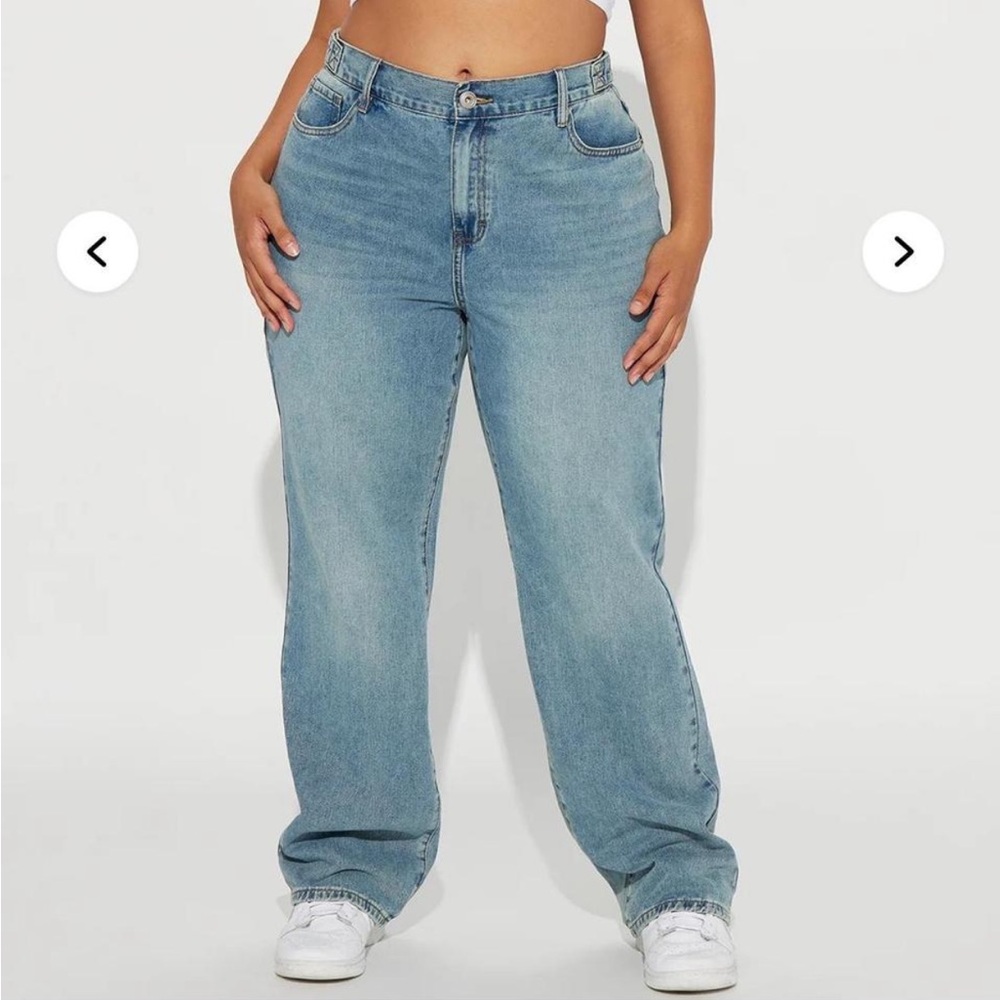 Fashion Nova Light Blue Straight Leg Jeans